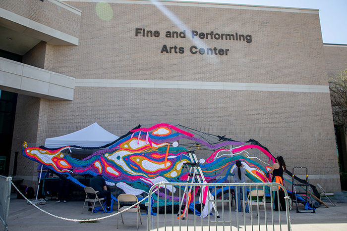 Rhizome voluneers at the TAMIU Fine and Performing Arts Center