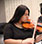 Female student playing a violin