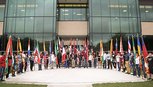 TAMIU International student flag day