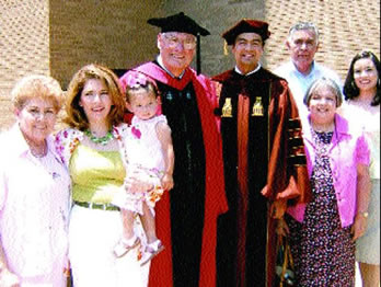 Dr. Alfredo Ramirez celebrating with his family