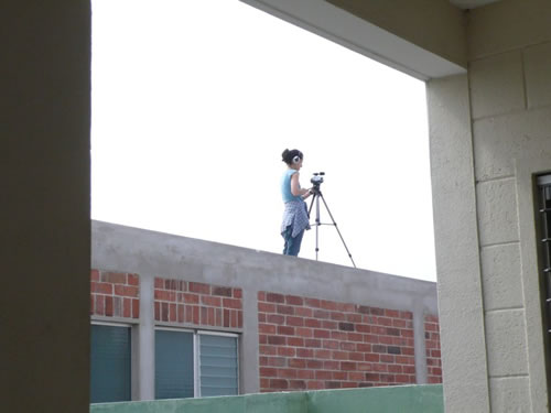 Moran on a Guatemala City Rooftop