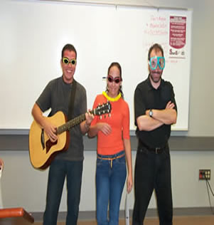 ESL students playing guitar