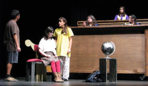 Students performing in Ha! directed by Gilberto Martinez