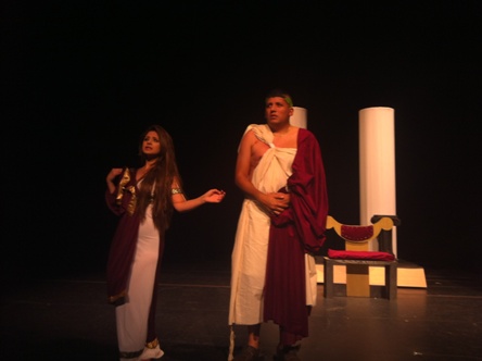 Students performing in Ha! directed by Gilberto Martinez