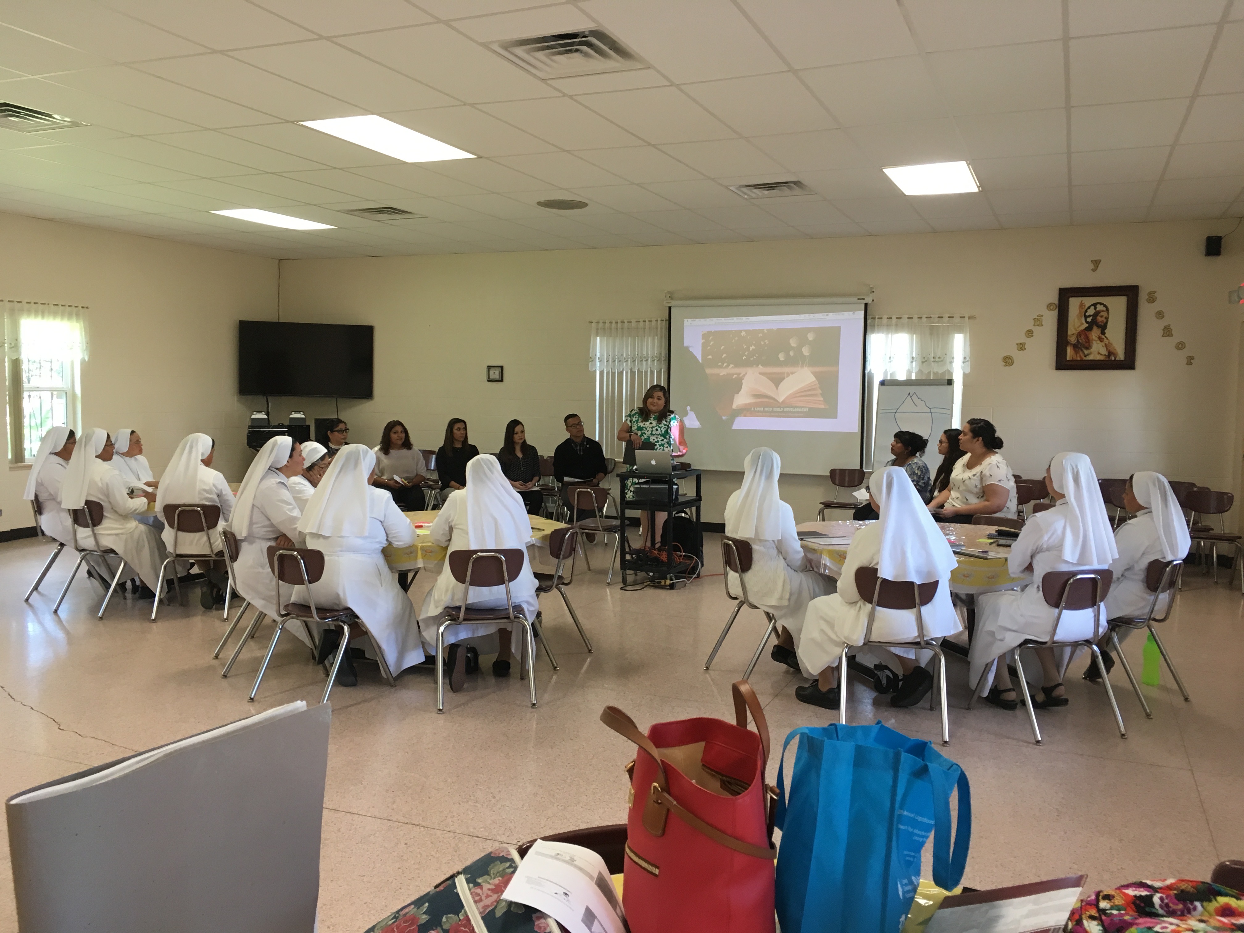 Students giving seminar to the Sisters