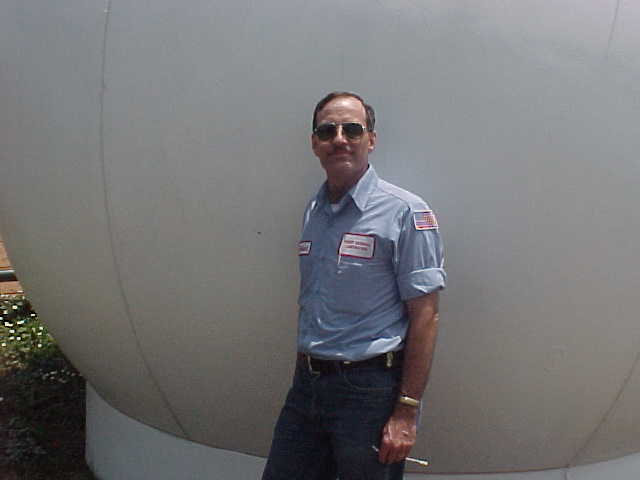 Mr. Marshall at the radar dome