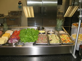 salad section in dusty's diner.