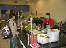 Students eating in dusty's diner.