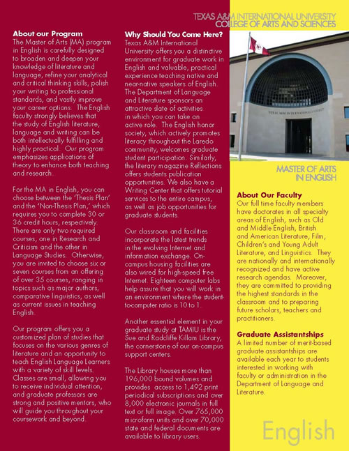 MA English Program Flier