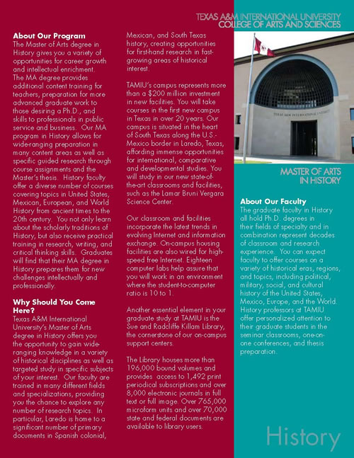History Program flier