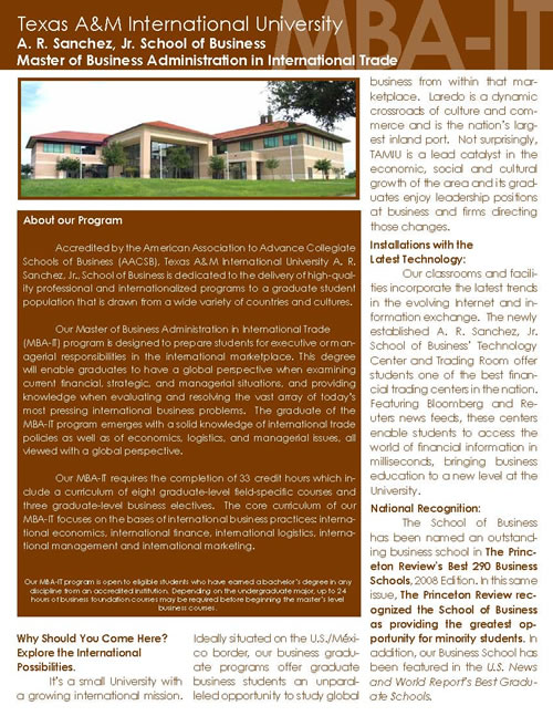 MBA-IT Program Flyer