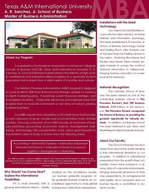 MBA Program flier
