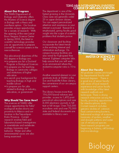 Biology brochure