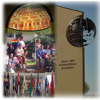 students at the fountain on campus.