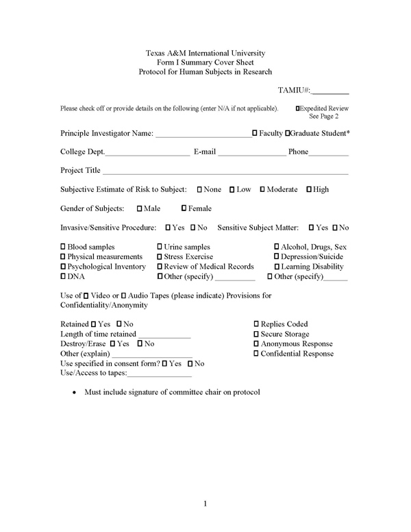 Dissertation institutional review board