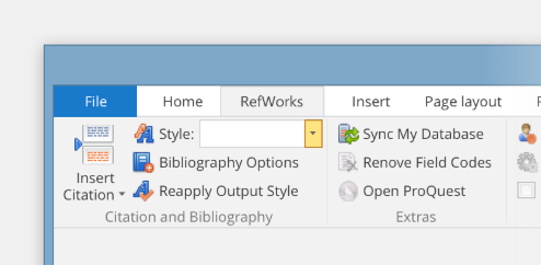 Microsoft Word RefWorks screenshot