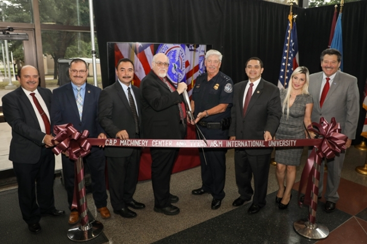 Partners in the new Machinery Center of Excellence and Expertise celebrate the dedication of permanent offices at TAMIU.