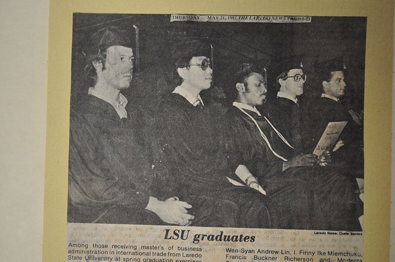 Graduates dressed in their hats and gowns.