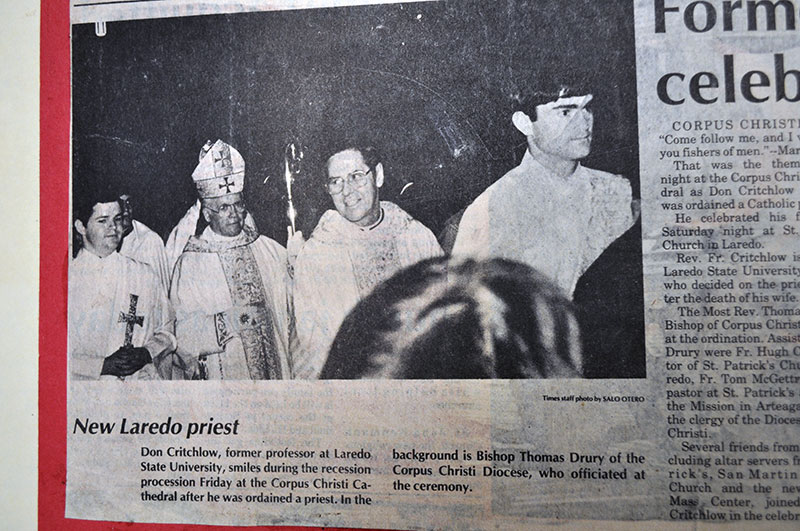 Don Critchlow smiles during the recession procession at the Corpus Christi Cathedral after he was ordained a priest.