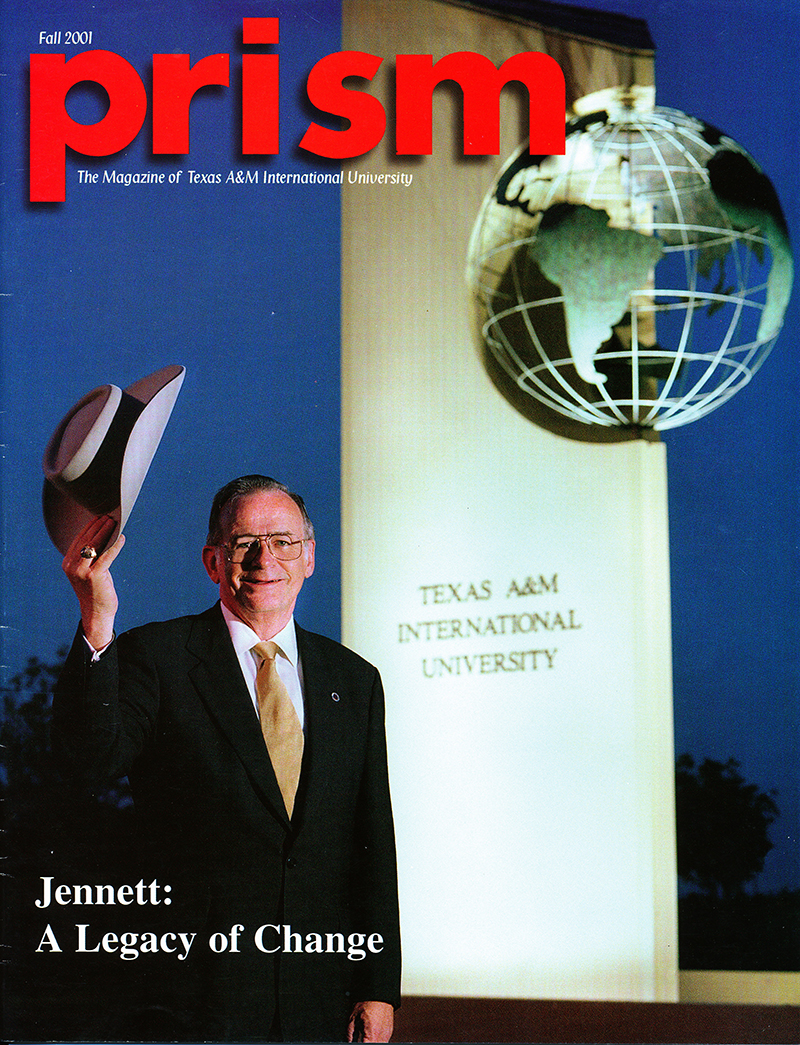 Dr. J. Charles Jennet on the cover of TAMIU's Prism magazine