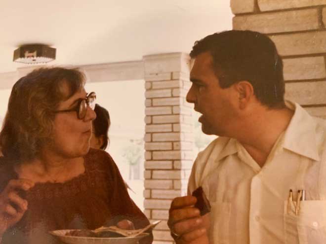 Librarian, Mayellen Bresie and History Professor Rex Ball at an LSU Picnic