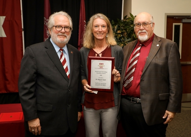 Dr. Hayley Kazen with Dr. Thomas Mitchell and Dr. Pablo Arenaz