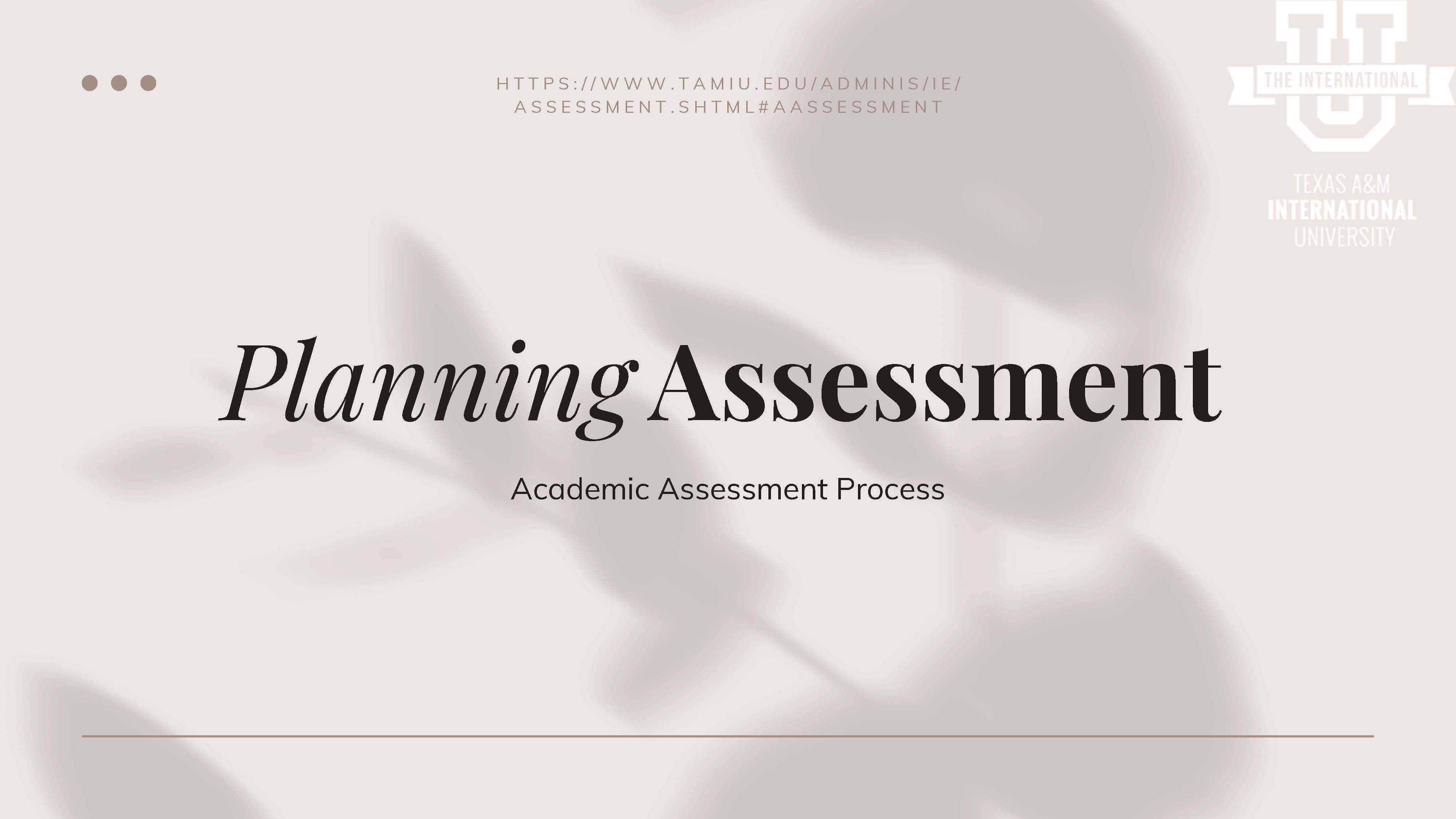 Assessment 101 Planning Image