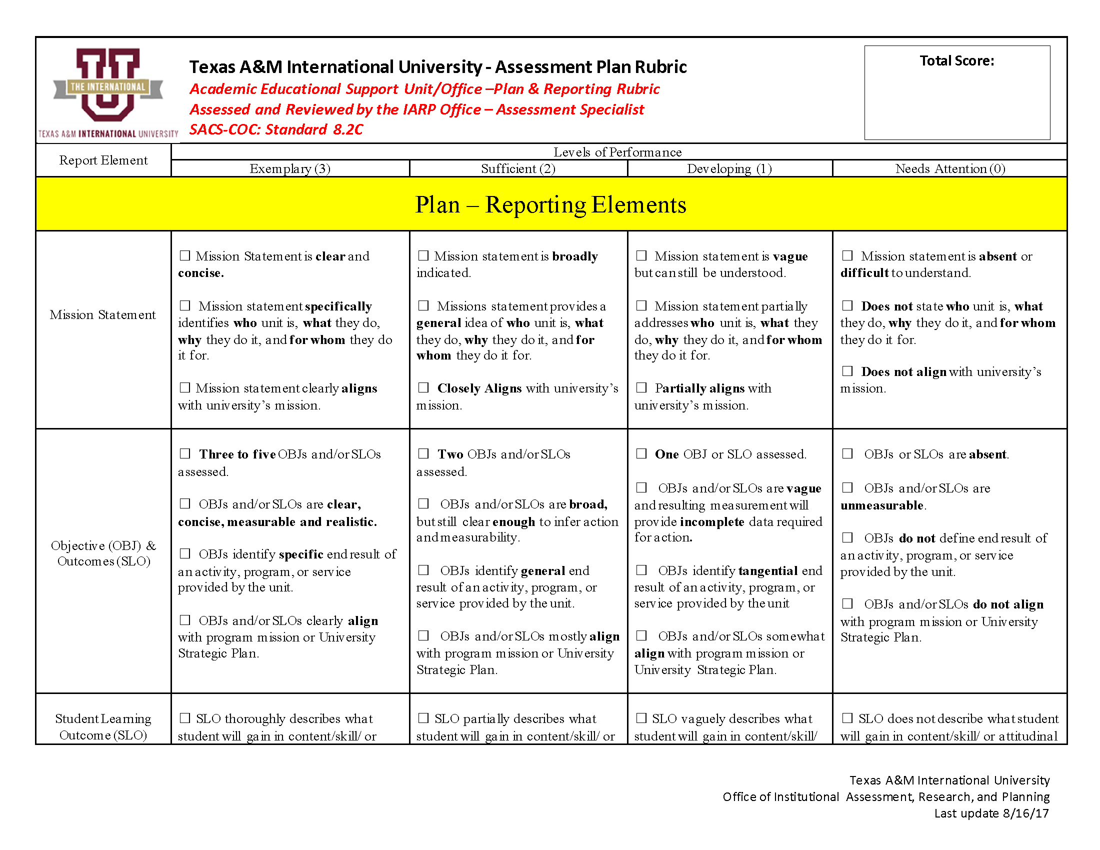 Rubric AES (Plan &amp; Report) 2021 - 2022_ Image