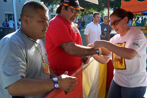 Volunteers at the ID Booth