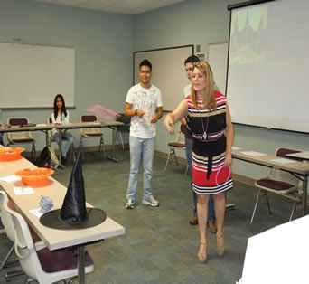 ESL Halloween Presentations, students playing Witch's Hat game