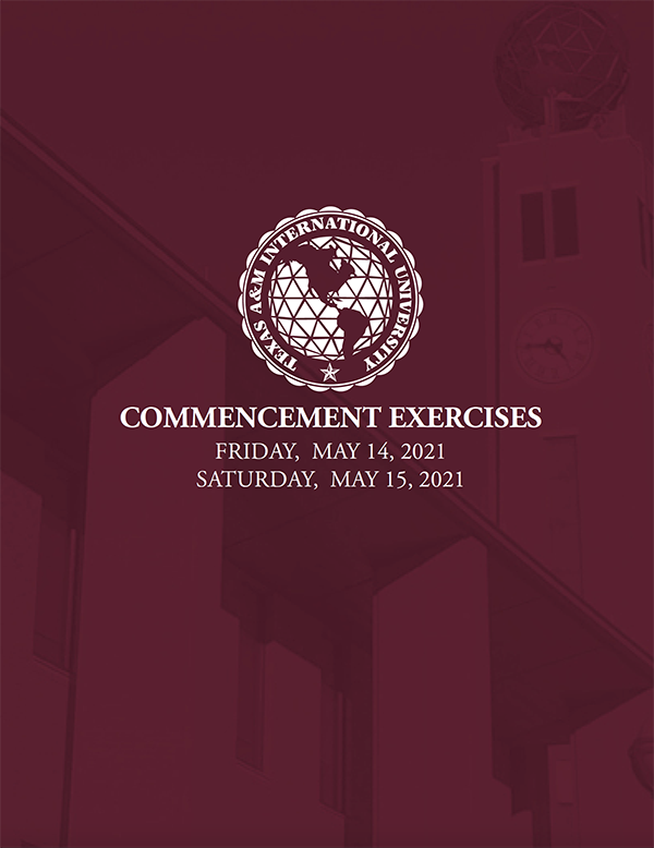 2021 Commencement Program cover