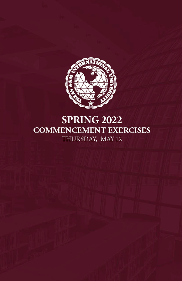 Spring 2022 Commencement Exercises Program cover