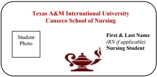 Nursing Student Identification Badge
