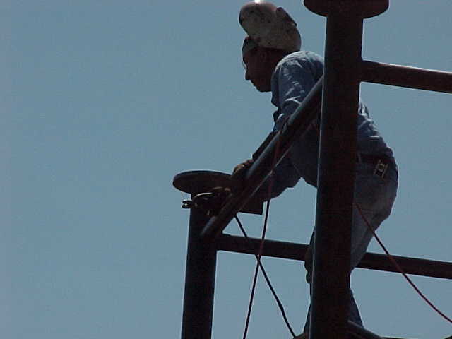 Working on the tower