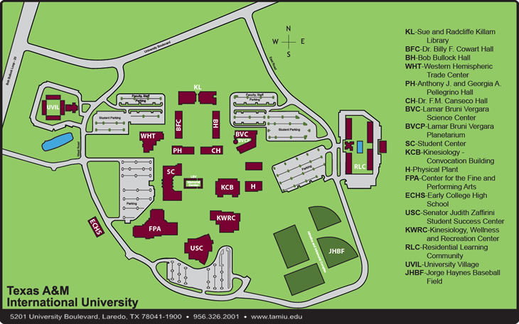 TAMIU Campus Map