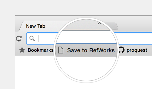 A new tab in a web browser with the Save to RefWorks tool circled.