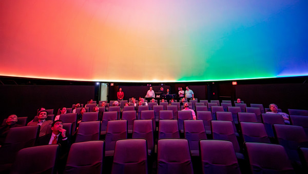 Inside the Lamar Bruni Vergara Planetarium Pyramid