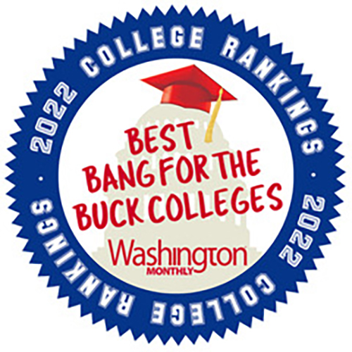Washington Monthly 2022 College Rankings: Best Bang for the Buck Colleges badge
