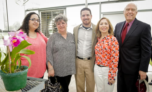 Left to right are V. Nicole Hastings, Gloria M. Hastings, David B. Hastings, Sandra G. Hastings and TAMIU president, Dr. Ray Keck. Not pictured are Daniel B. Hastings III, Irma E. Hastings and Elizabeth Y. Hastings.