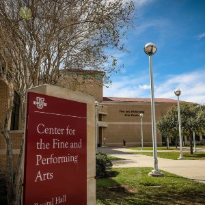 Center for the Fine and Performing Arts signage and exterior building