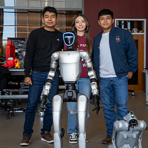 TAMIU Students with Robot