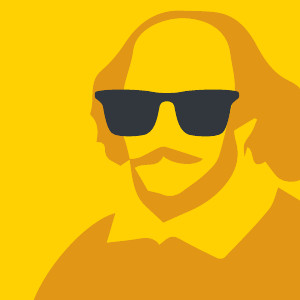 William Shakespeare wearing sunglasses