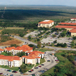 Aerial view of TAMIU from the University Village