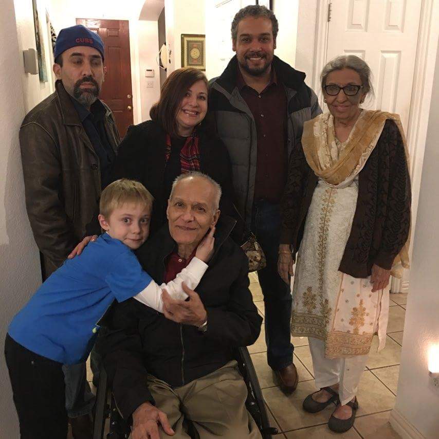Shariff with her father and family