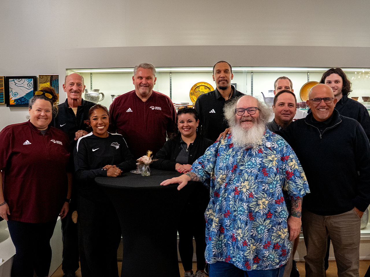 Griz Zimmermann, TAMIU athletic director stands alongside university administration and staff