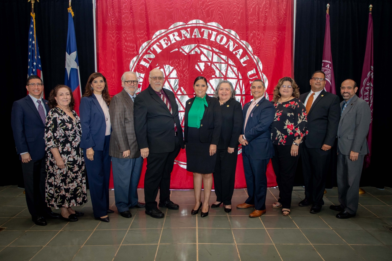 group photo of TAMIU, LC administrators