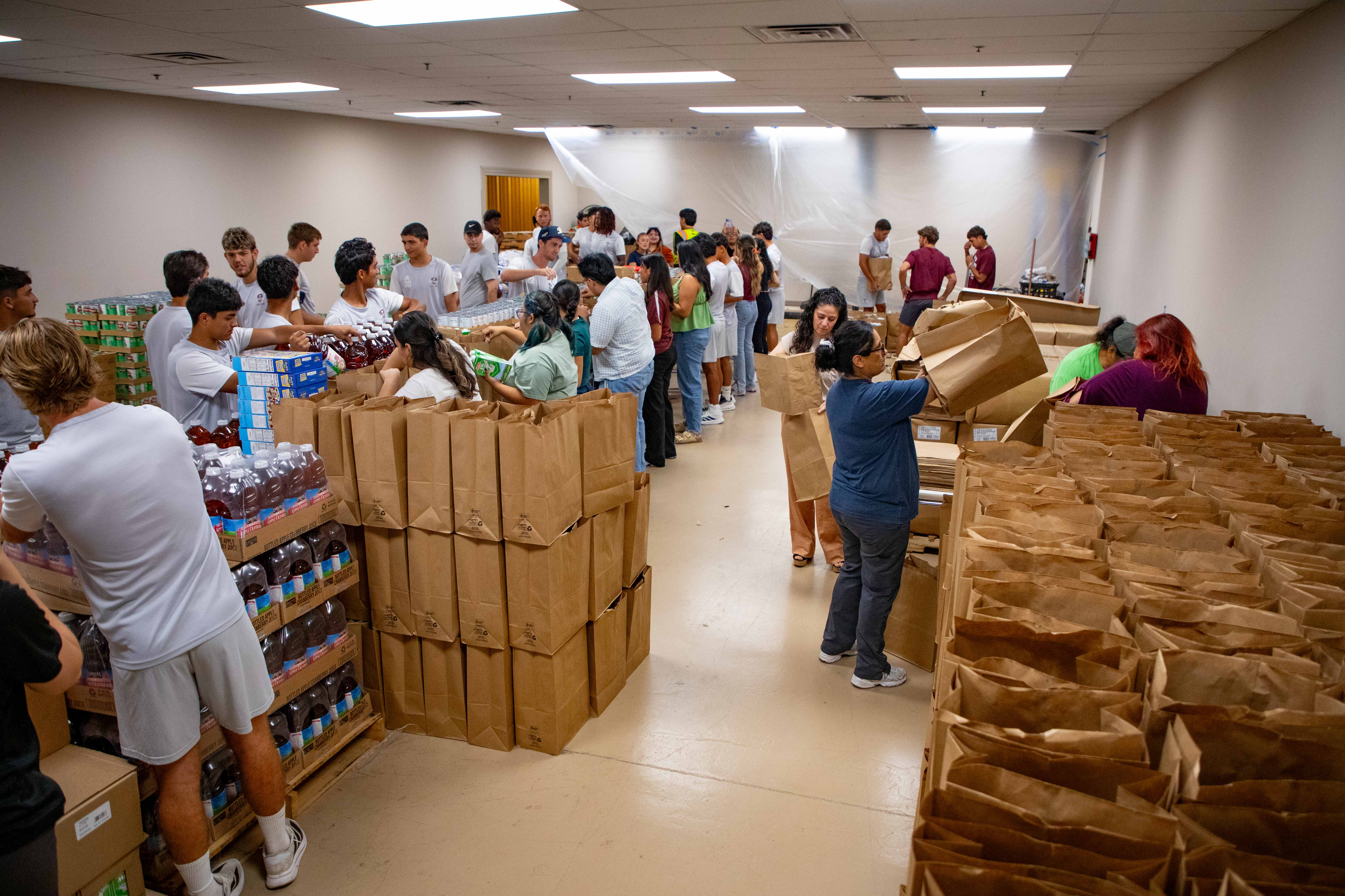 Students volunteer at the South Texas Food Bank in September 2026