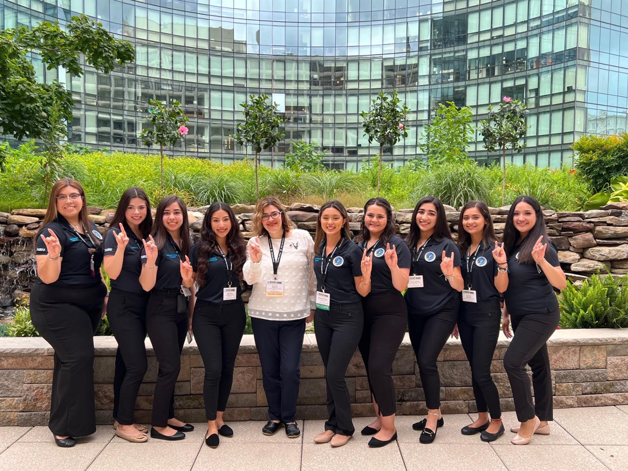 Group shot of wining TAMIU-TAFE Team members.