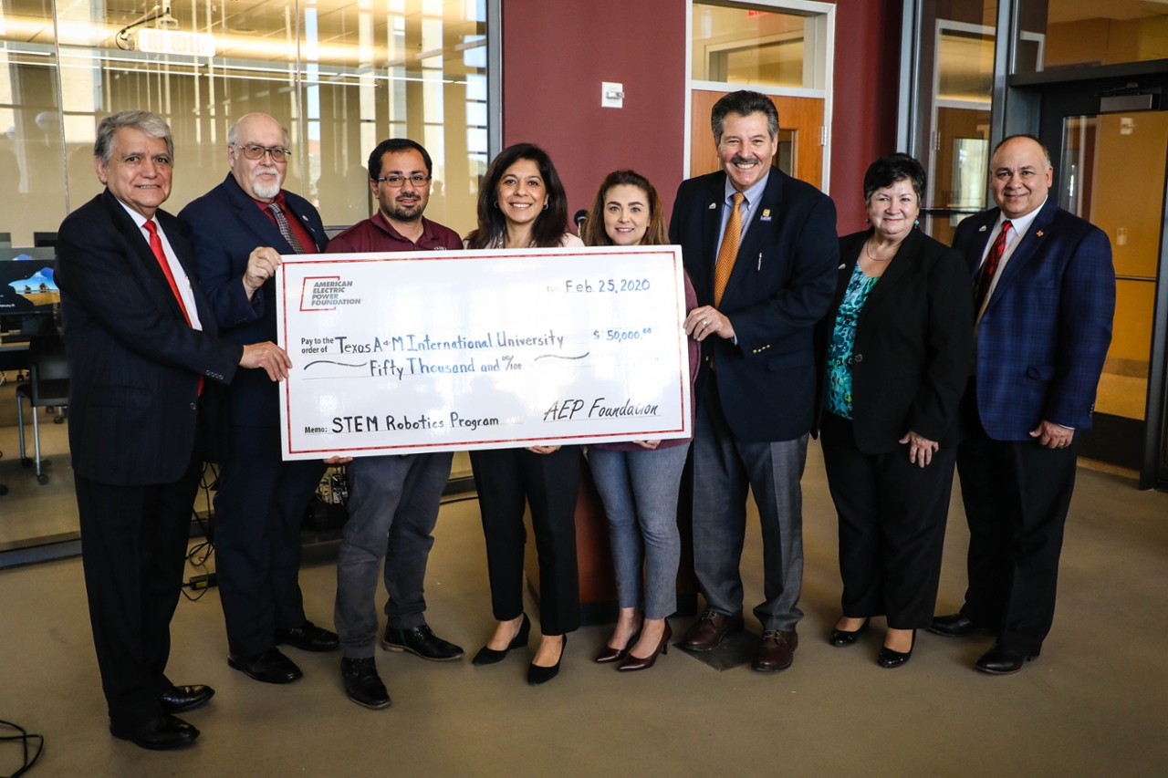 TAMIU and AEP Foundation Check Presentation