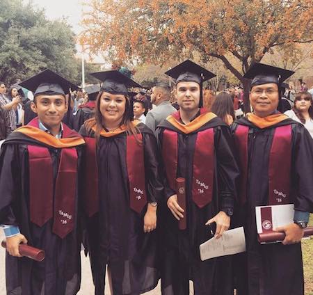 TAMIU FNP '16 Grads, left to right: Juan Lira, Crystal Botello, Jesse Coe and Victor Michael Ramos.